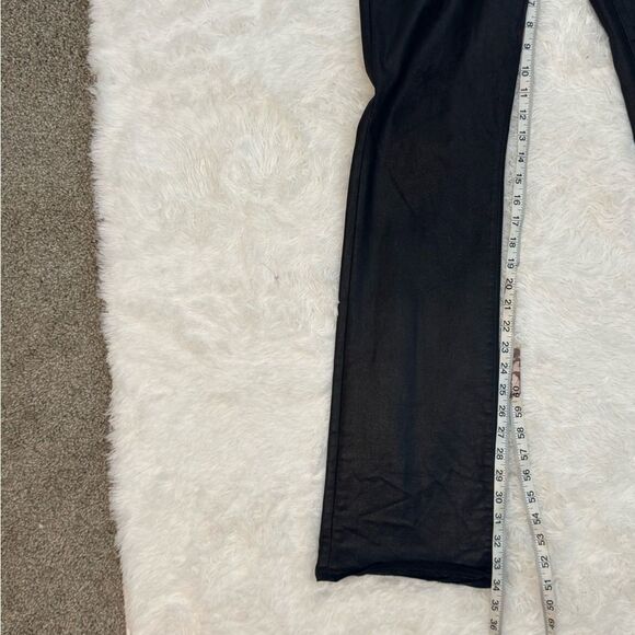 L'AGENCE Clayton High Rise in Noir Coated Cotton-Blend Pants Size 32 - Picture 10 of 10